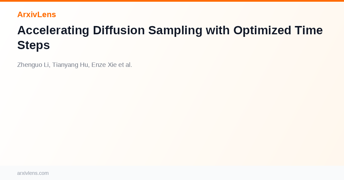 Accelerating Diffusion Sampling with Optimized Time Steps - AI Research ...