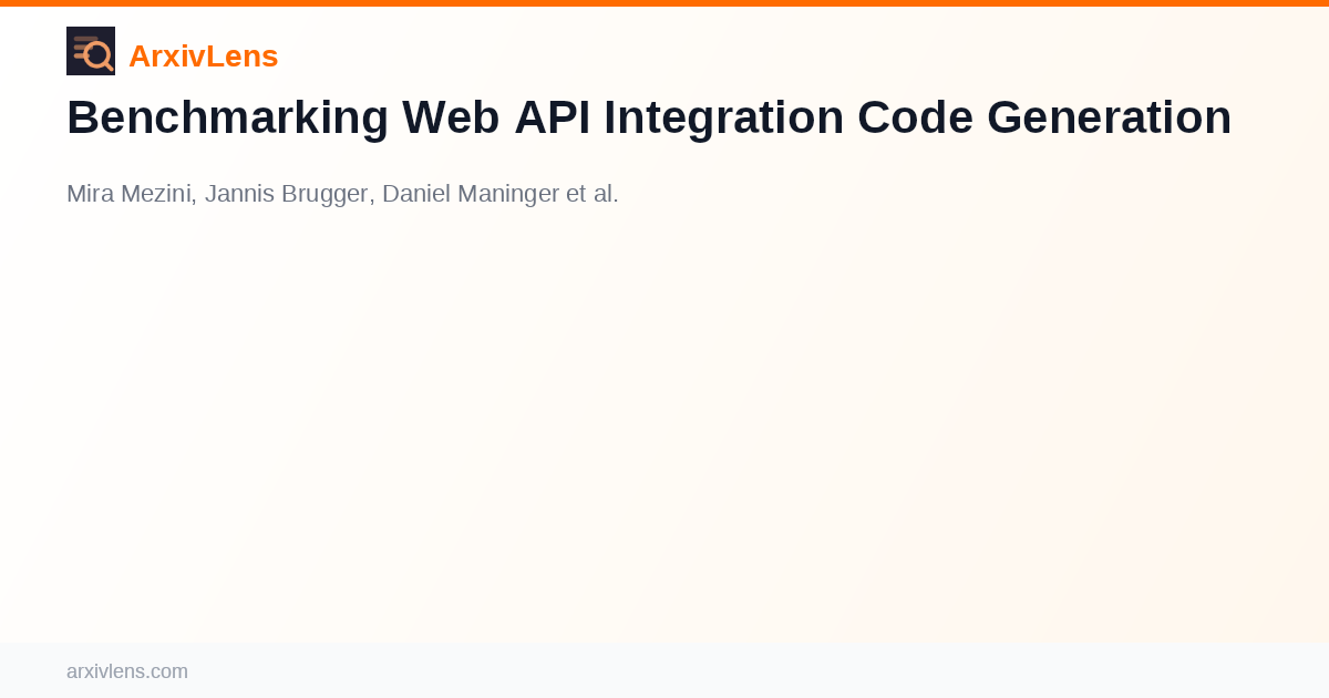 Benchmarking Web API Integration Code Generation - AI Research Paper ...
