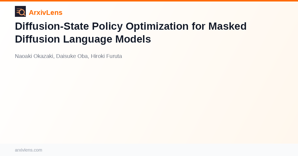 Diffusion-State Policy Optimization for Masked Diffusion Language ...