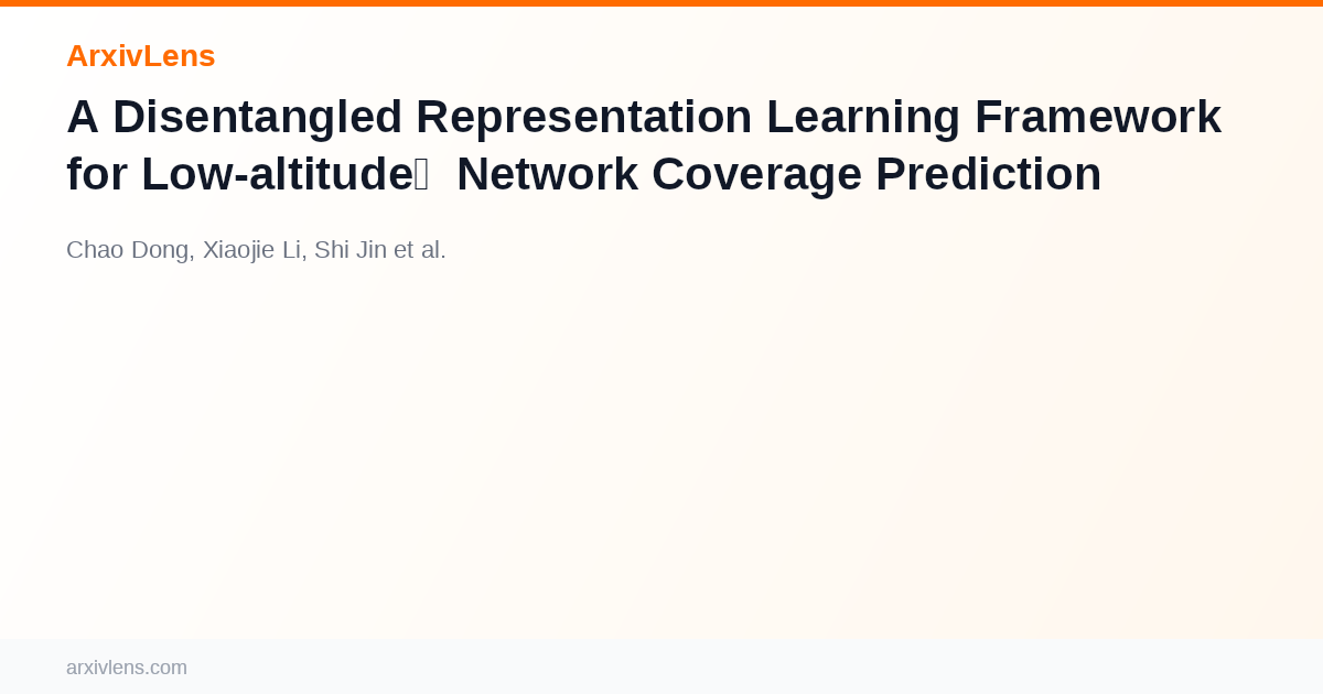A Disentangled Representation Learning Framework for Low-altitude ...