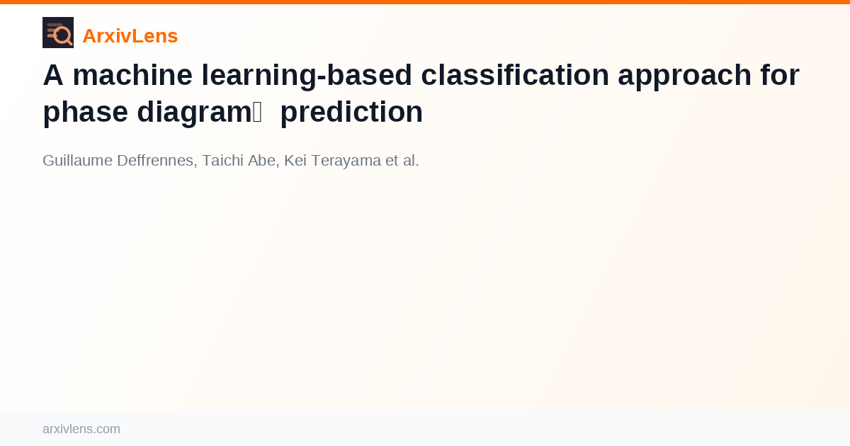 A machine learning-based classification approach for phase diagram ...