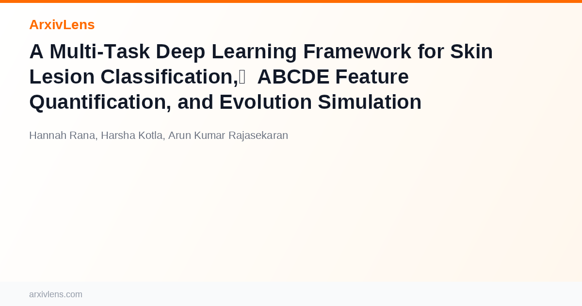 A Multi-Task Deep Learning Framework for Skin Lesion Classification ...