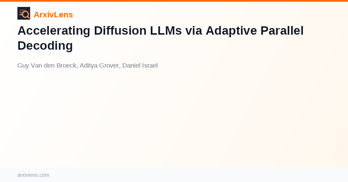 Accelerating Diffusion LLMs via Adaptive Parallel Decoding - AI ...