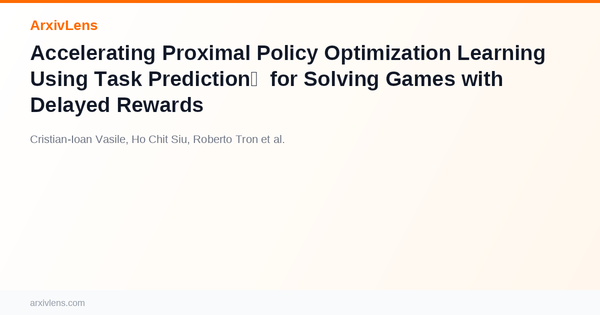 Accelerating Proximal Policy Optimization Learning Using Task ...