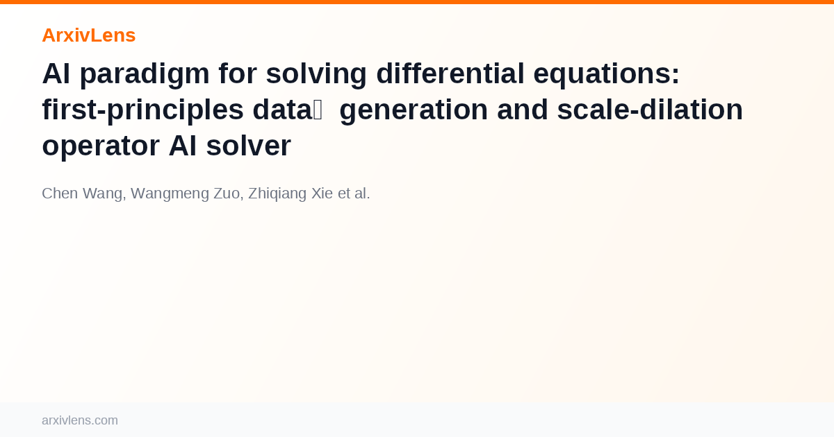 AI paradigm for solving differential equations: first-principles data ...