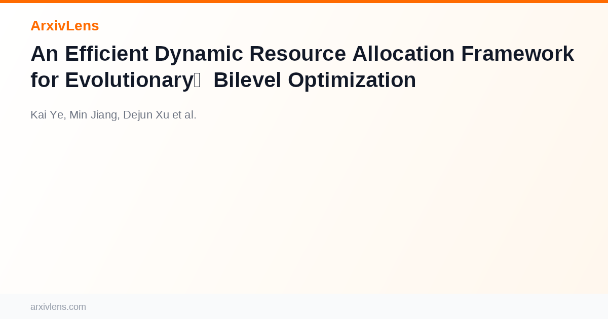 An Efficient Dynamic Resource Allocation Framework for Evolutionary ...