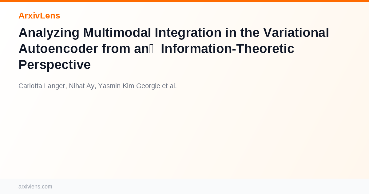 Analyzing Multimodal Integration in the Variational Autoencoder from an ...