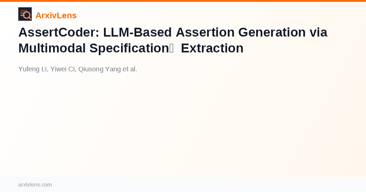AssertCoder: LLM-Based Assertion Generation via Multimodal ...
