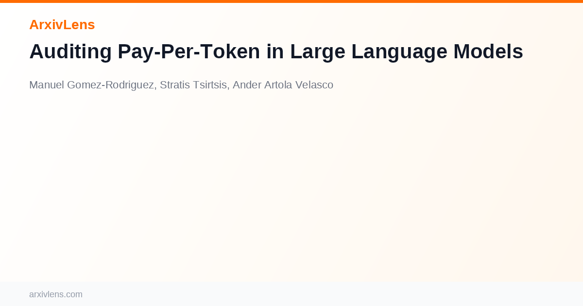 Auditing Pay-Per-Token in Large Language Models - AI Research Paper ...