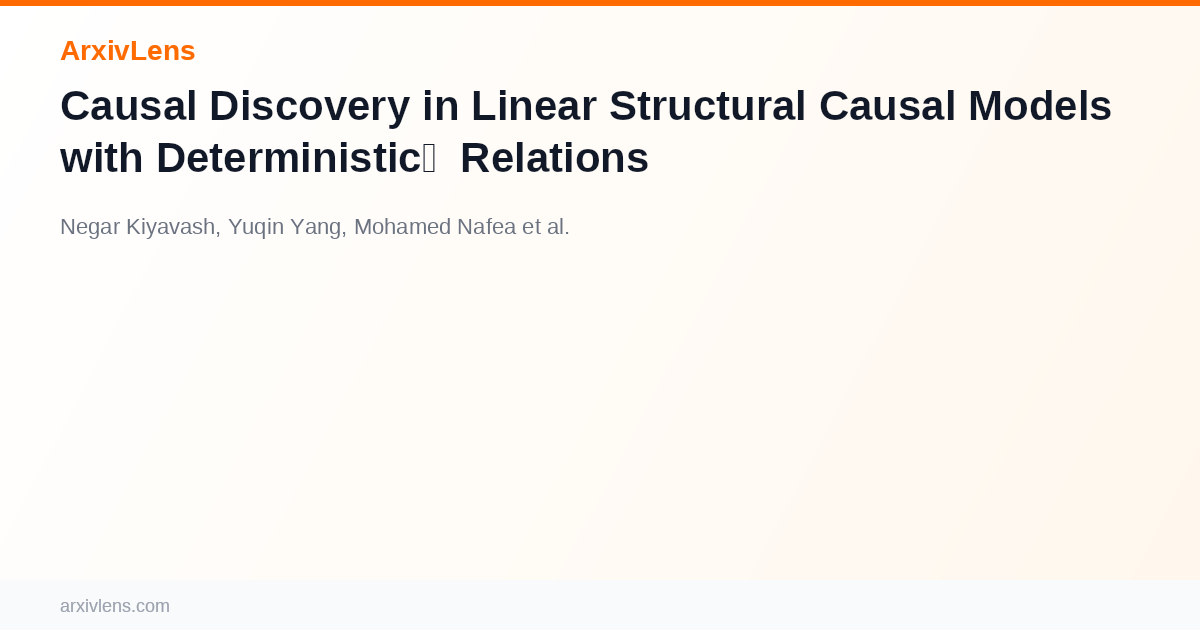 Causal Discovery in Linear Structural Causal Models with Deterministic ...