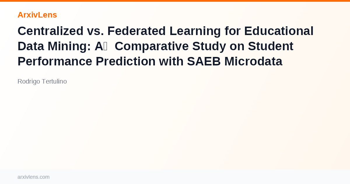 Centralized vs. Federated Learning for Educational Data Mining: A ...