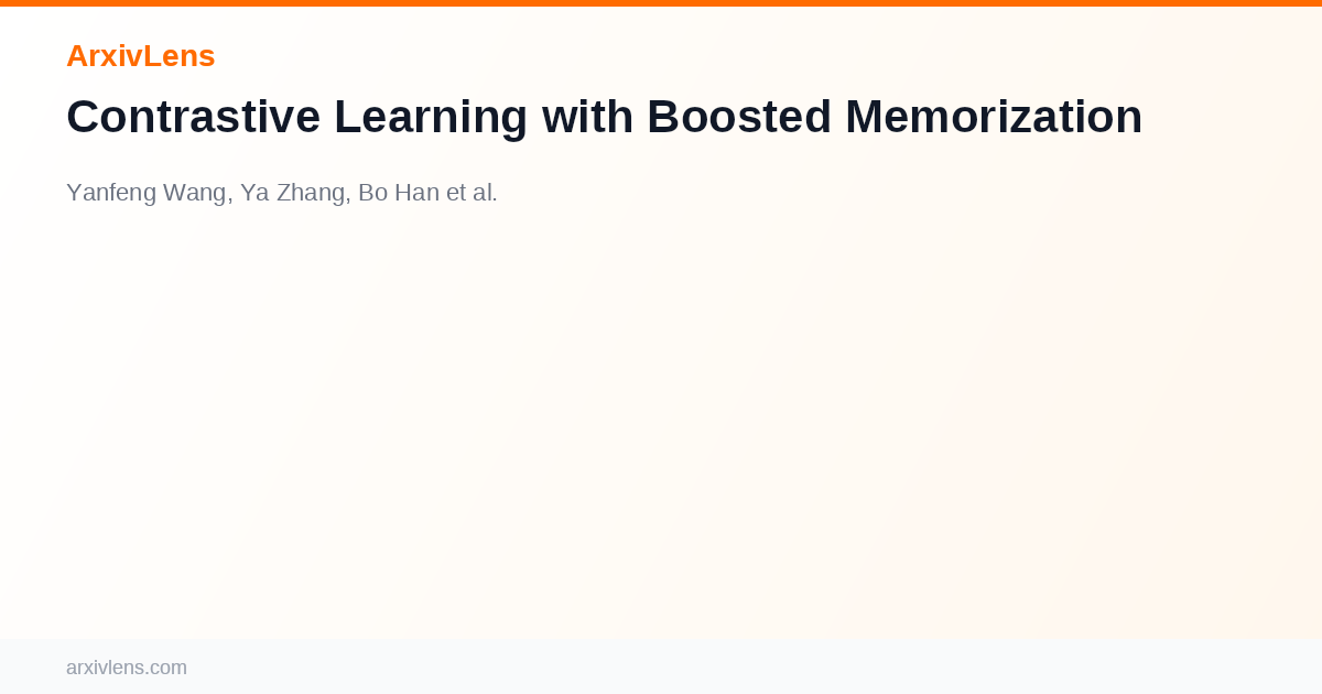 Contrastive Learning with Boosted Memorization - AI Research Paper ...