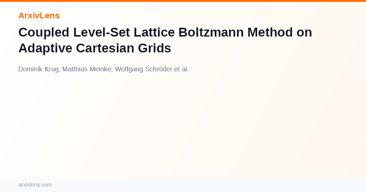 Coupled Level-Set Lattice Boltzmann Method on Adaptive Cartesian Grids ...