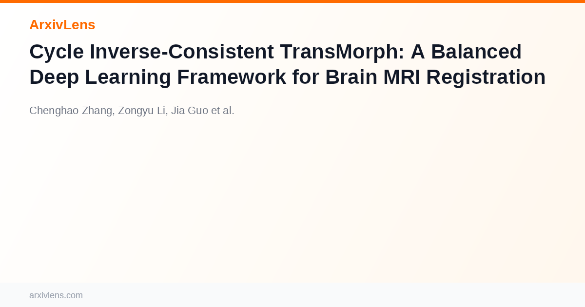 Cycle Inverse-Consistent TransMorph: A Balanced Deep Learning Framework ...