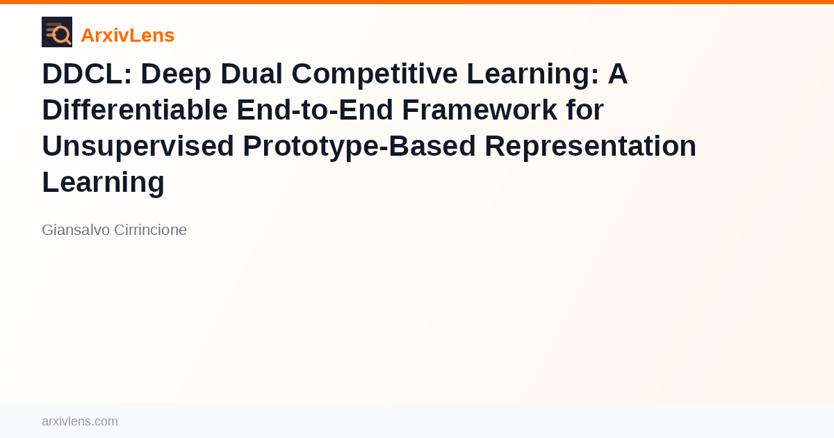 DDCL: Deep Dual Competitive Learning: A Differentiable End-to-End ...