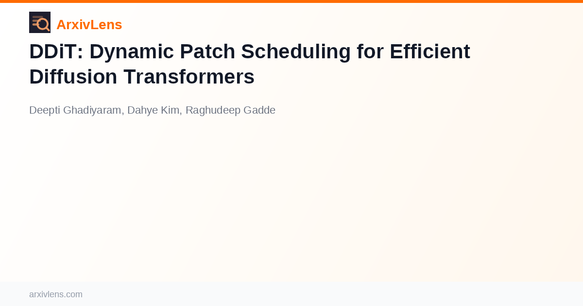 DDiT: Dynamic Patch Scheduling for Efficient Diffusion Transformers ...