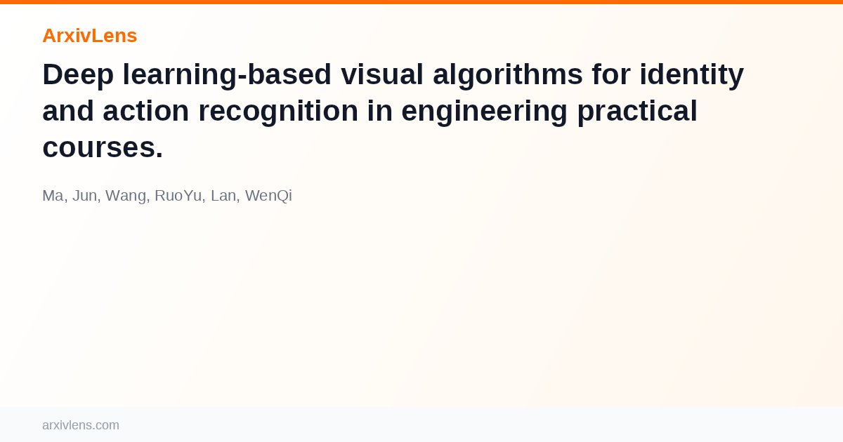 Deep learning-based visual algorithms for identity and action ...