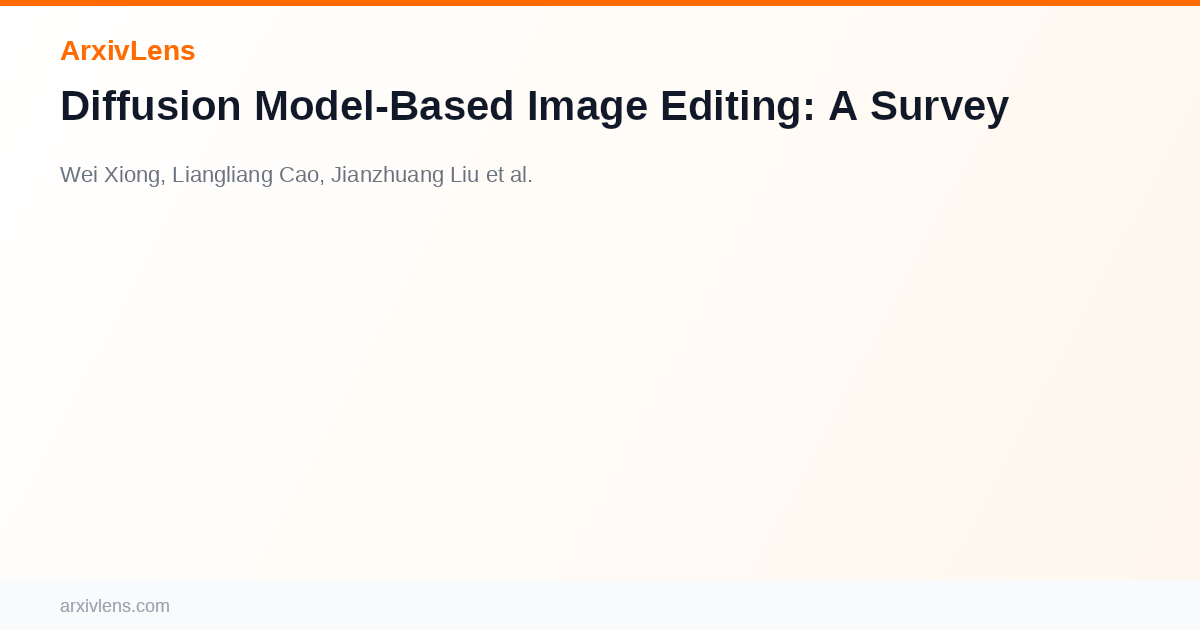 Diffusion Model-Based Image Editing: A Survey - AI Research Paper ...
