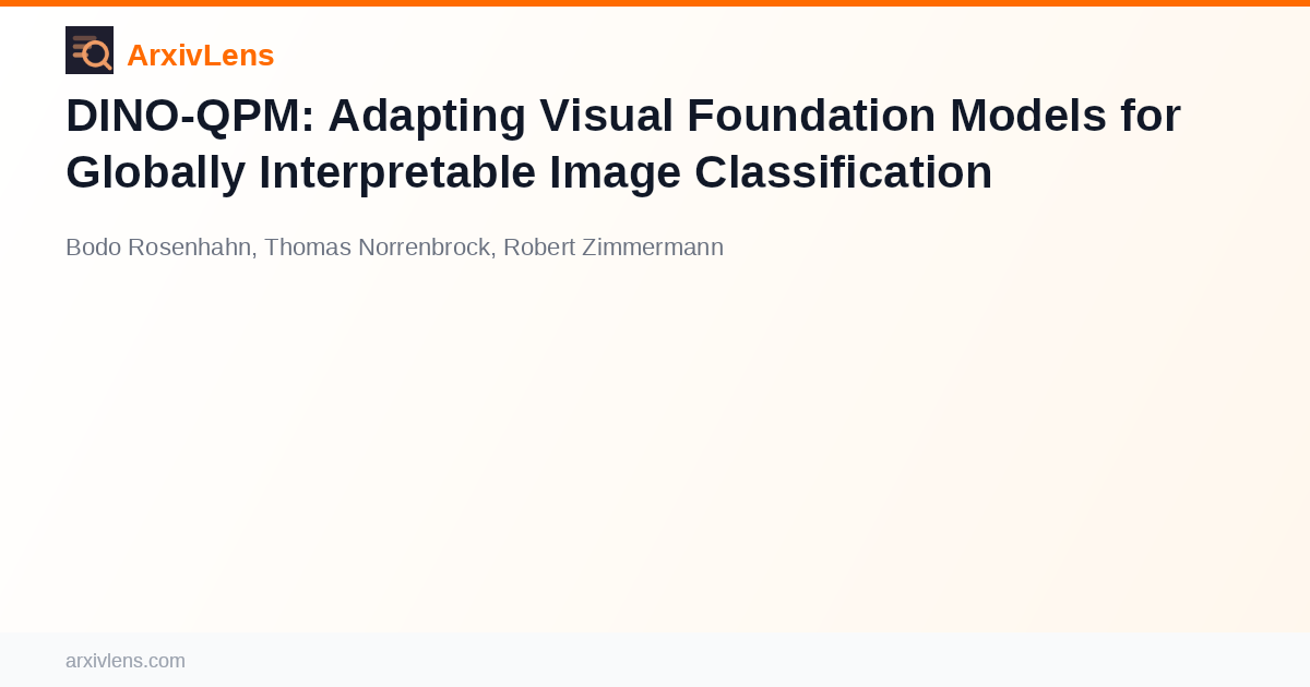 DINO-QPM: Adapting Visual Foundation Models for Globally Interpretable ...