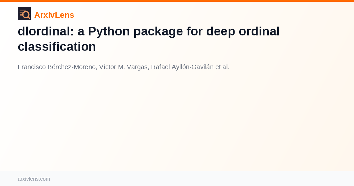 dlordinal: a Python package for deep ordinal classification - AI ...