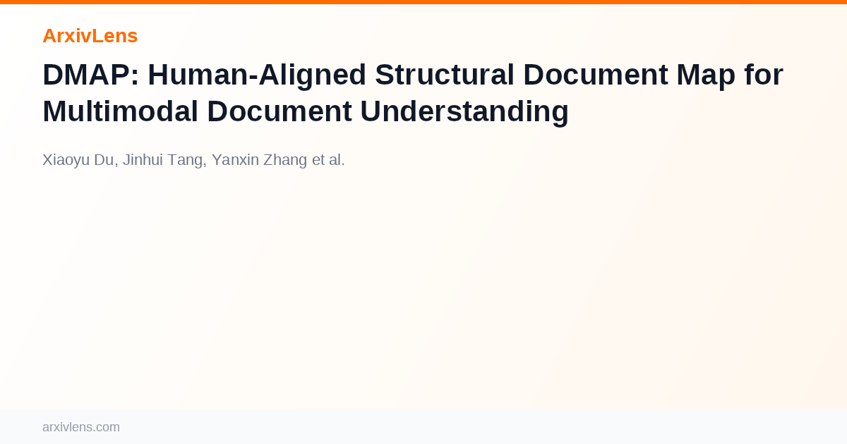 Document Map Visual DMAP: Human-Aligned Structural Document Map for Multimodal Document ...