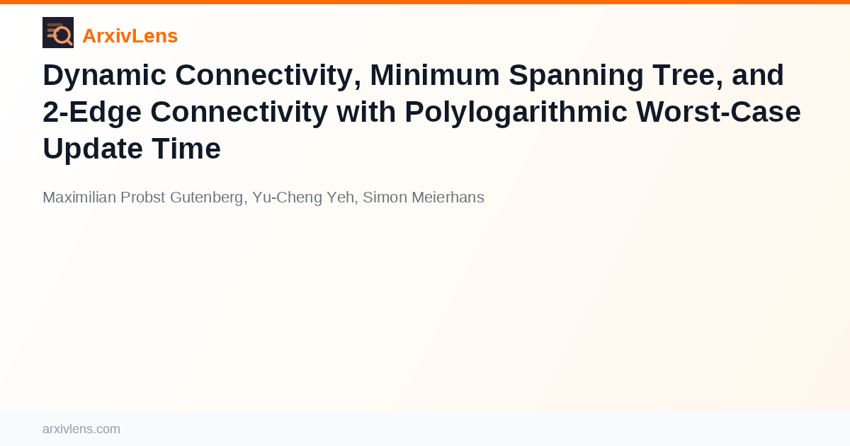 Problem Tree Tools Problem Analysis Dynamic Connectivity, Minimum Spanning Tree, and 2-Edge...