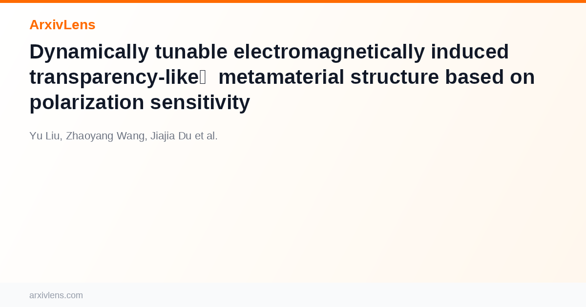 Dynamically tunable electromagnetically induced transparency-like ...