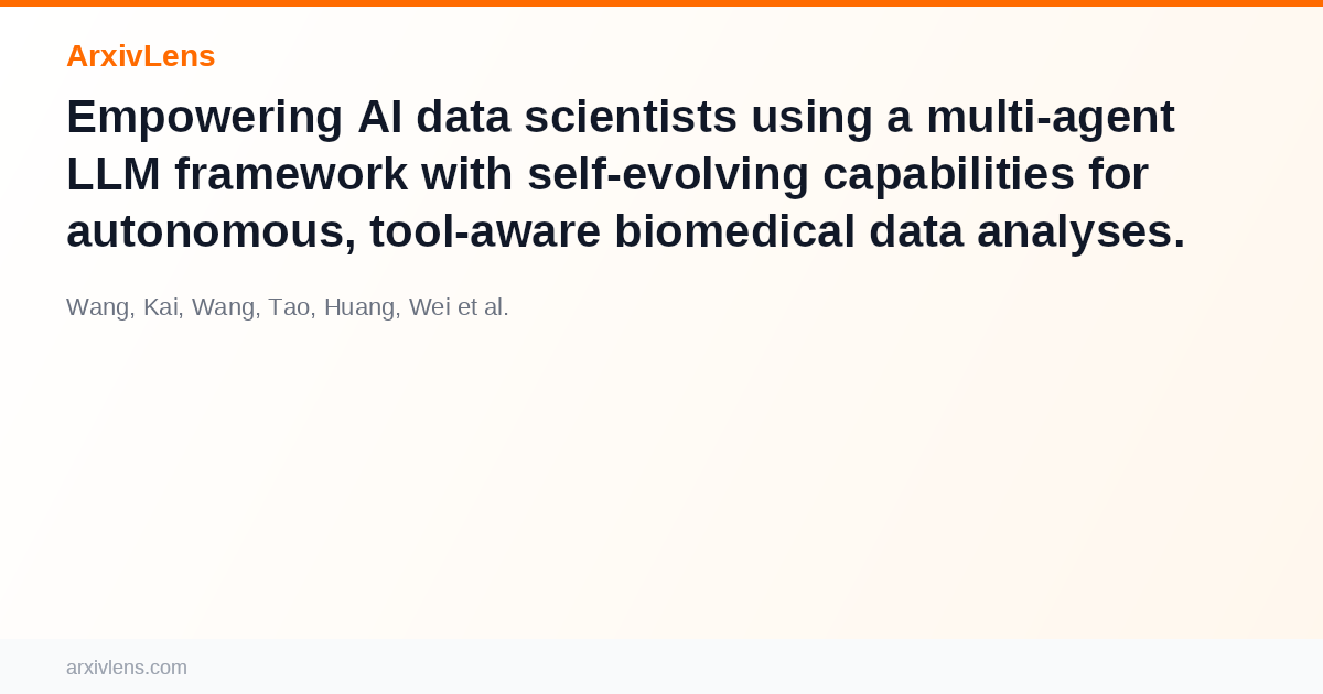 Empowering AI data scientists using a multi-agent LLM framework with ...