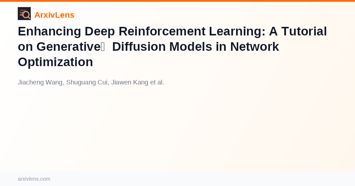 Enhancing Deep Reinforcement Learning: A Tutorial on Generative ...
