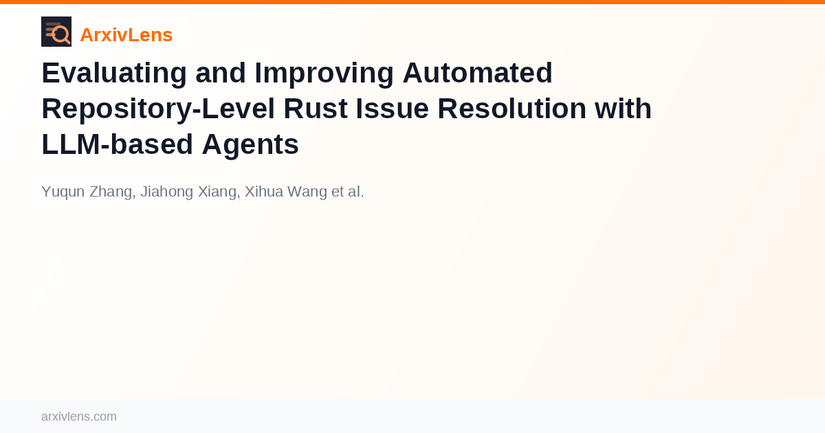 Evaluating and Improving Automated Repository-Level Rust Issue ...