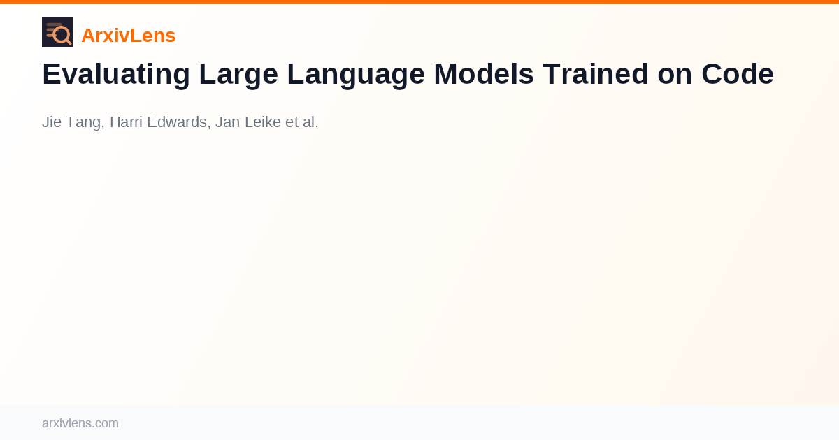 Evaluating Large Language Models Trained on Code - AI Research Paper ...