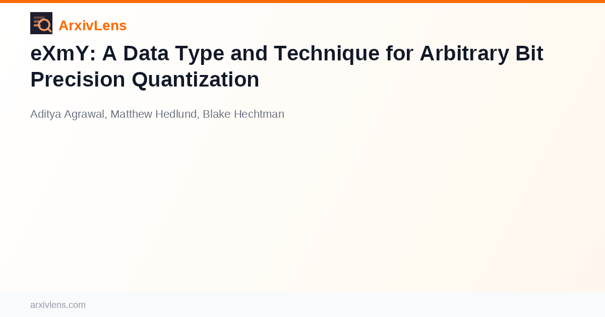 eXmY: A Data Type and Technique for Arbitrary Bit Precision ...