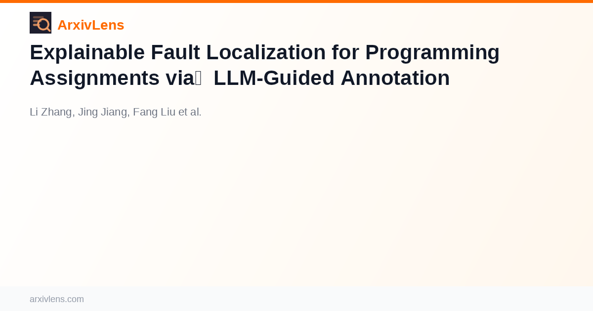 Explainable Fault Localization for Programming Assignments via LLM ...