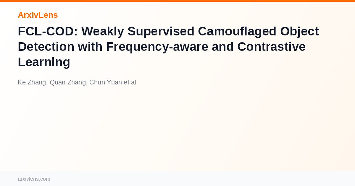FCL-COD: Weakly Supervised Camouflaged Object Detection with Frequency ...