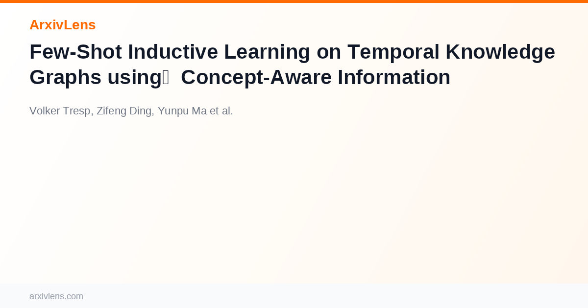 Few-Shot Inductive Learning on Temporal Knowledge Graphs using Concept ...