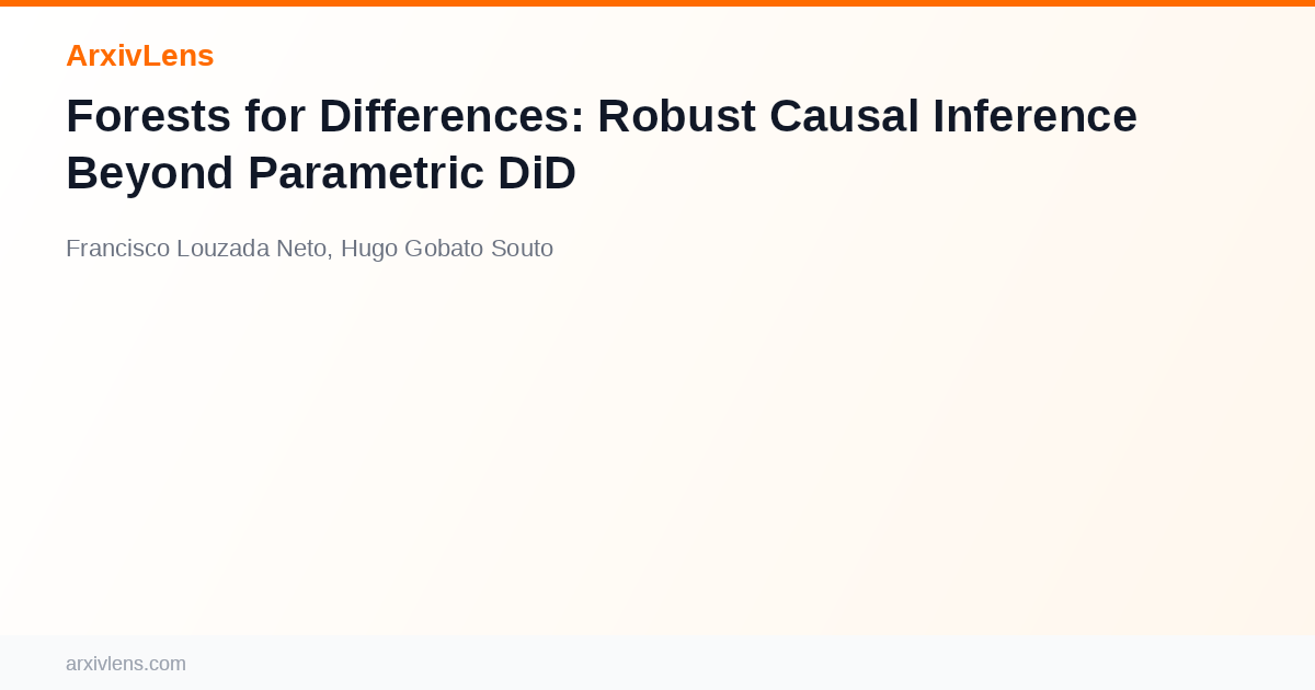 Forests for Differences: Robust Causal Inference Beyond Parametric DiD ...