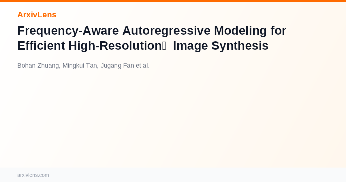 Frequency-Aware Autoregressive Modeling for Efficient High-Resolution ...