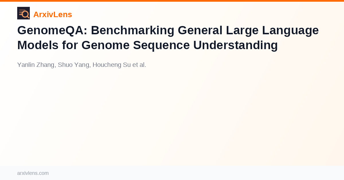 GenomeQA: Benchmarking General Large Language Models for Genome ...