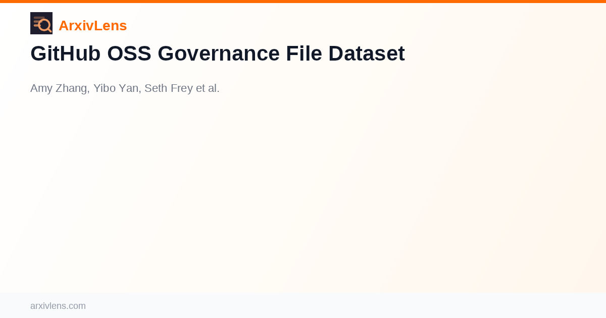 GitHub OSS Governance File Dataset - AI Research Paper Analysis ...
