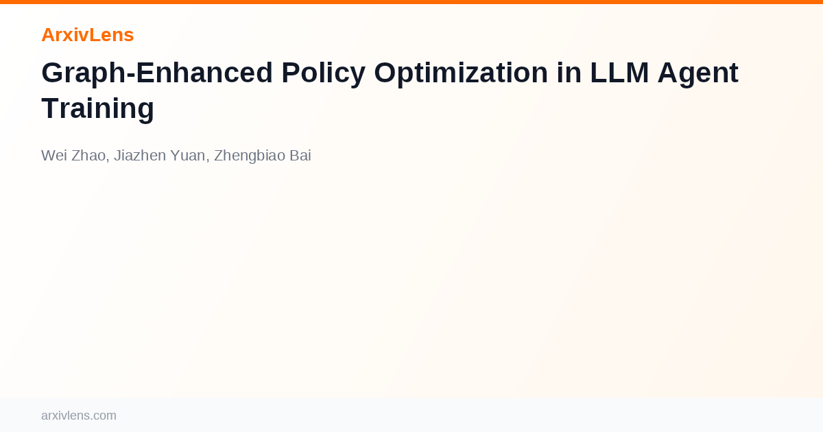 Graph-Enhanced Policy Optimization in LLM Agent Training - AI Research ...