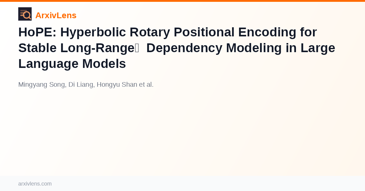 HoPE: Hyperbolic Rotary Positional Encoding for Stable Long-Range ...