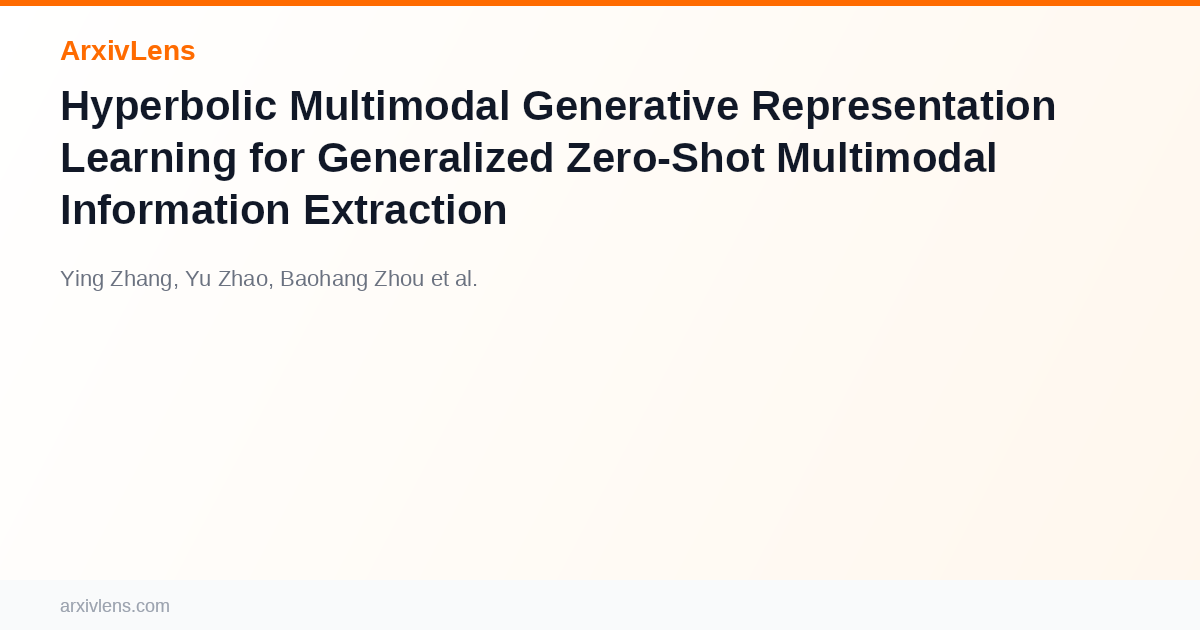 Hyperbolic Multimodal Generative Representation Learning for ...