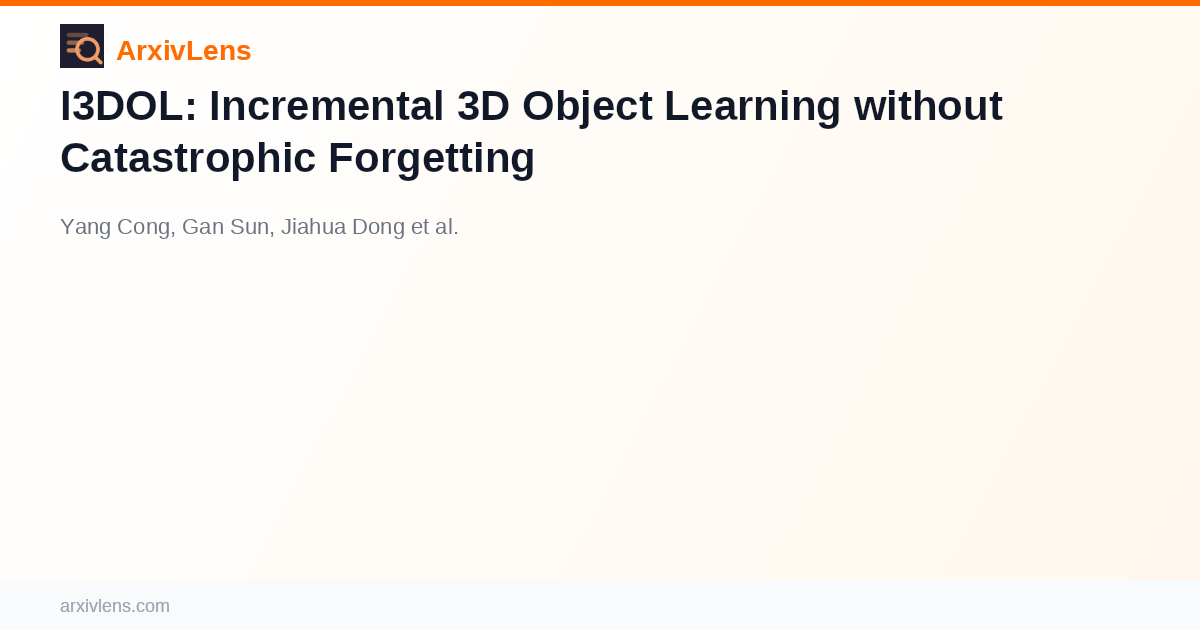 I3DOL: Incremental 3D Object Learning without Catastrophic Forgetting ...