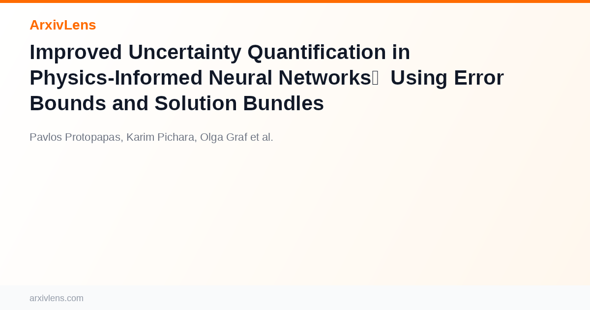 Improved Uncertainty Quantification in Physics-Informed Neural Networks ...