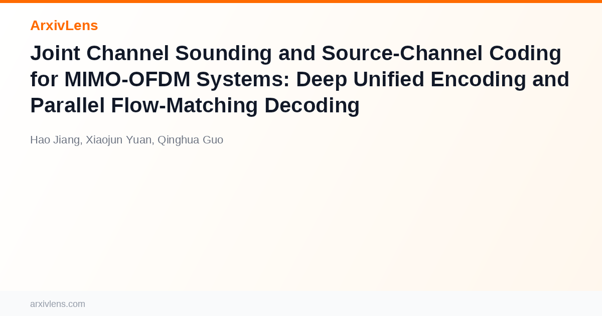 Joint Channel Sounding and Source-Channel Coding for MIMO-OFDM Systems ...