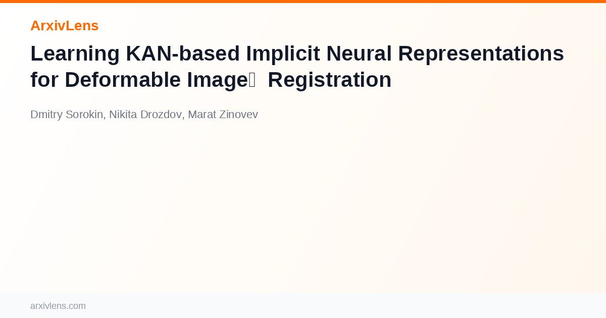 Learning KAN-based Implicit Neural Representations for Deformable Image ...