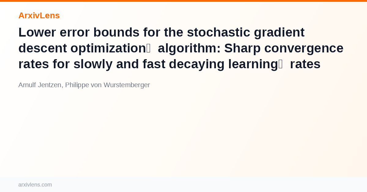 Lower error bounds for the stochastic gradient descent optimization ...