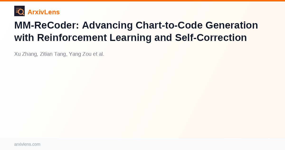 MM-ReCoder: Advancing Chart-to-Code Generation with Reinforcement ...