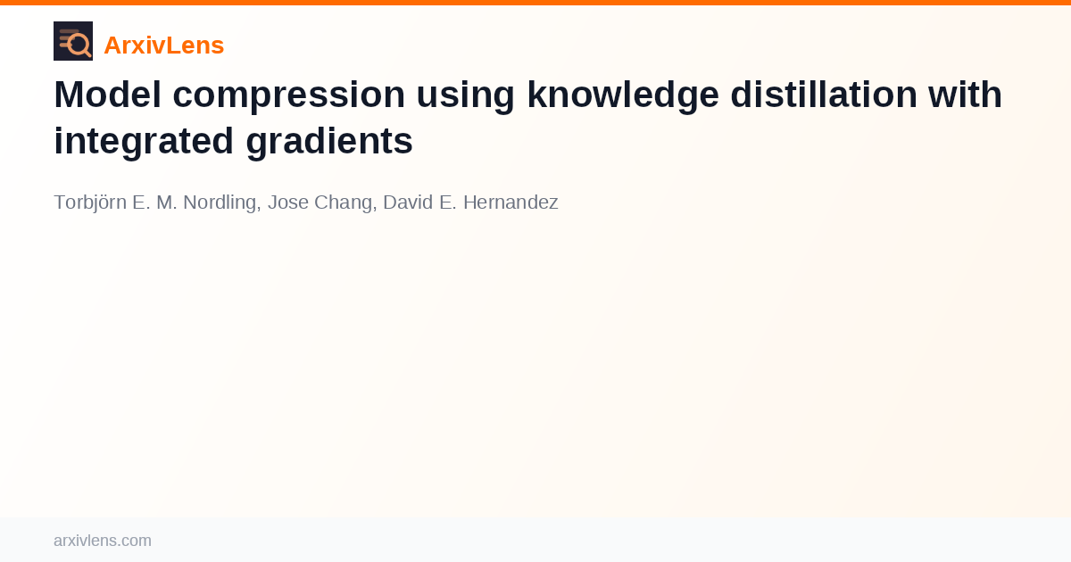 Model compression using knowledge distillation with integrated ...