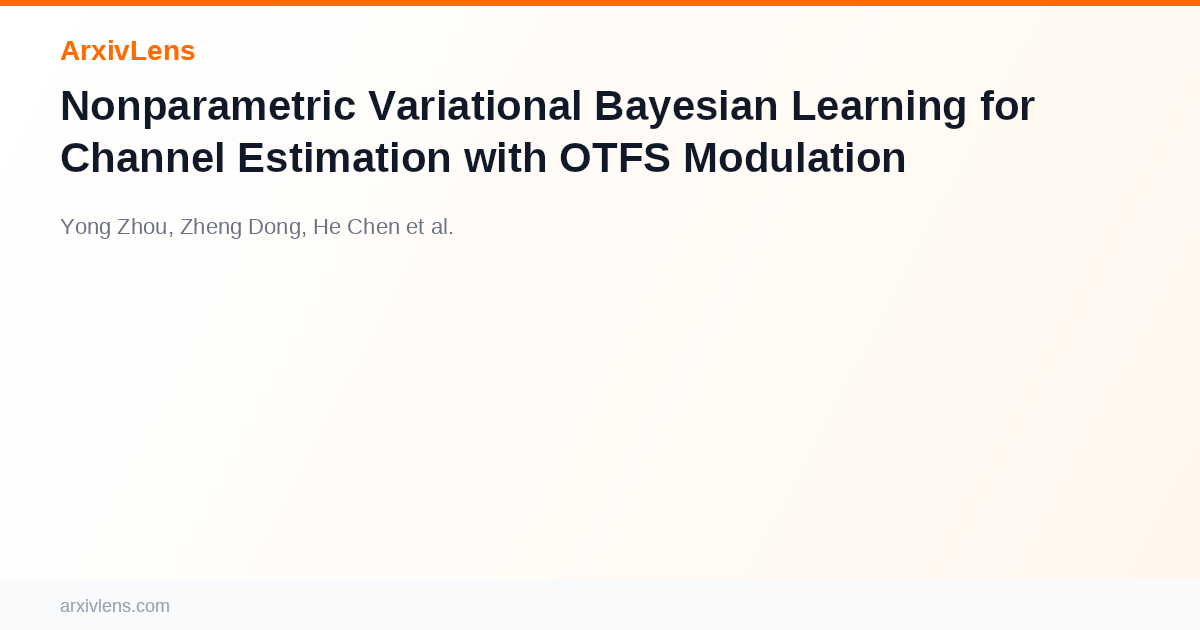 Nonparametric Variational Bayesian Learning for Channel Estimation with ...